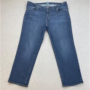 Jag Jeans Womens 20W Blue Cottonn Blend Stretch Mid-Rise Cassie Straight